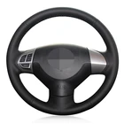 Чехол на руль автомобиля, прошитая вручную, из натуральной кожи, для Mitsubishi Lancer X 10 Outlander ASX Colt Citroen C- Crosser