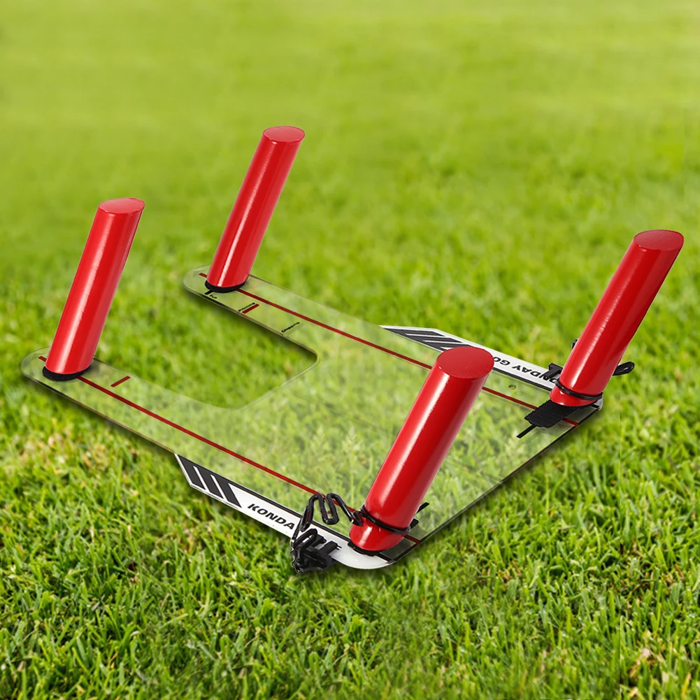 

Golf Swing Training Aid Acrylic Base 4 Path Rods with Tethers for Beginner Aids Correct Practical Practicing Guide