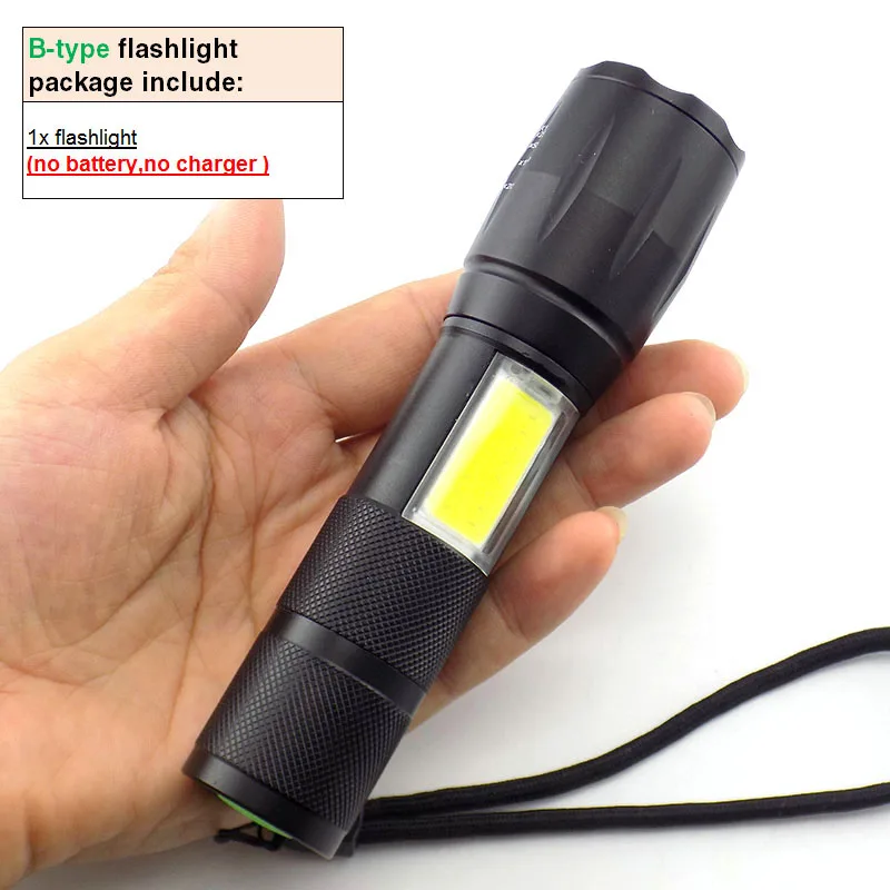 B type T6 L2 светодиодный фонарик супер яркий Torcia Torchlight Flash Light фонарик "Lanterna" 18650 AAA батарея USB тактический для пеших прогулок - Испускаемый цвет: B type