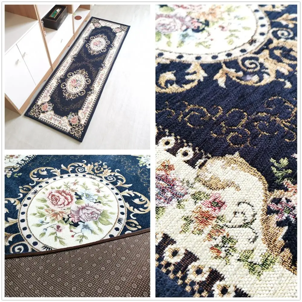 

European Classical Kitchen Mat Home Bathroom Rug Anti-Slip Kitchen Carpet Home Entrance/Hallway Doormat Balcony Floor Area Rug