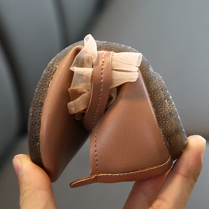 Кожаная обувь для девочек с кружевом Милая принцессы маленьких детская