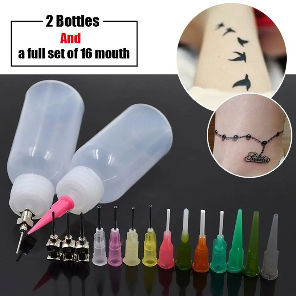 

Tattoo Making Tool Henna Tattoo Applicator Squeeze Plastic Drawing Bottle Detailing Nozzle Tip Set Plastic Art Tattoo Tool