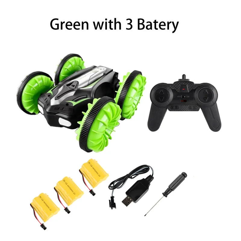 Green with 3Battery LH-C013 2,4 GHz пульт дистанционного управления RC автомобиль водонепроницаемый Внедорожный гоночный альпинистский Радиоуправляемый автомобиль амфибия 4WD радиоуправляемые игрушки радиоуправляемые автомобили - Цвет: Green with 3Battery