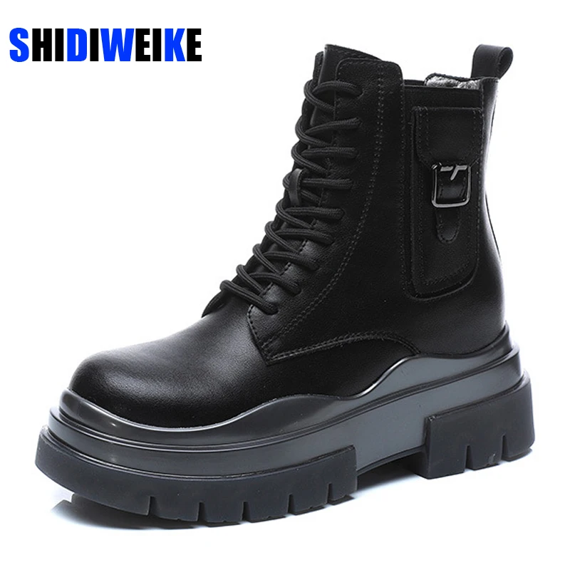 

Женские ботильоны; Сезон Зима; Круглый носок; Каблук 7,5 см; Натуральная кожа; На шнуровке; Круглый носок; На платформе; Коллекция 2021 года; Модн...