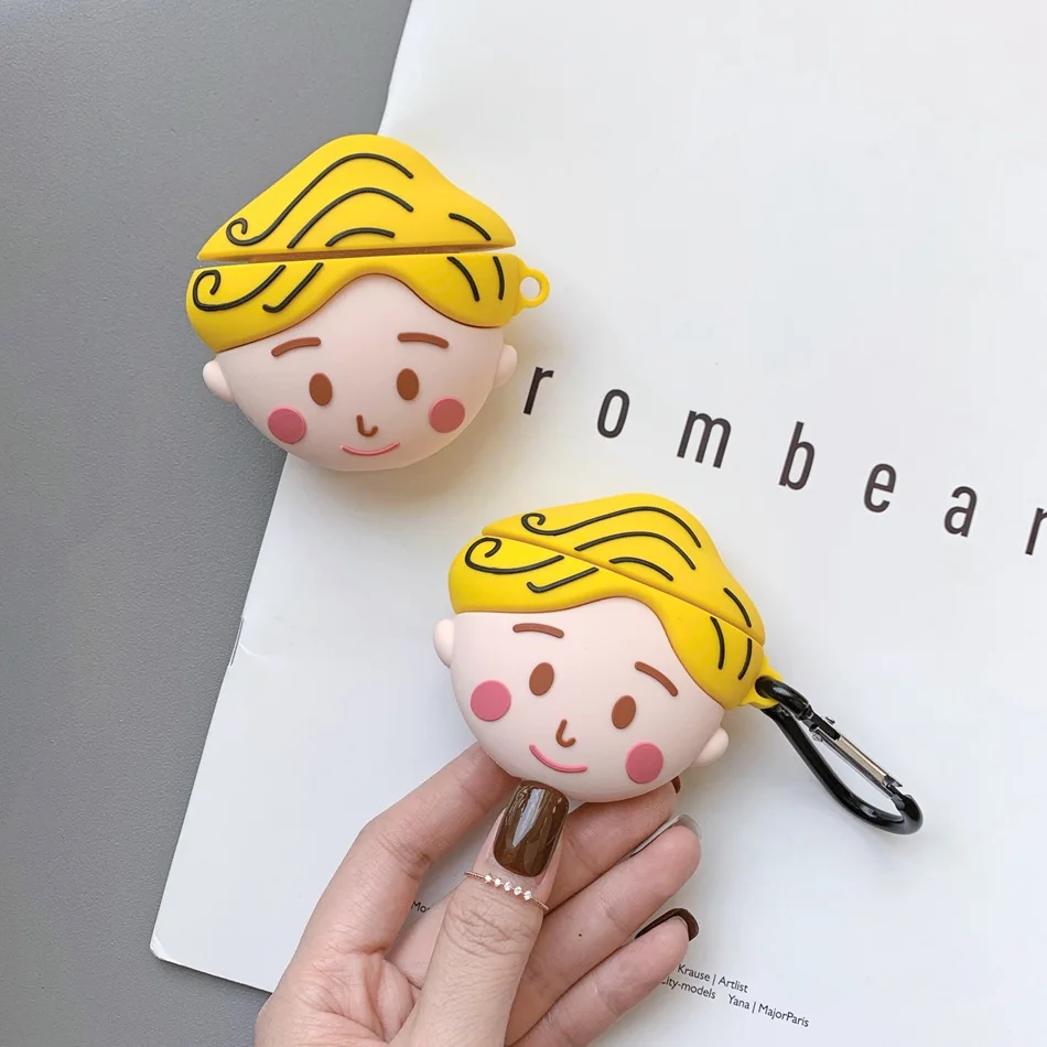 Чехол для наушников с объемным медведем тыквой кошкой AirPods чехол силиконовый