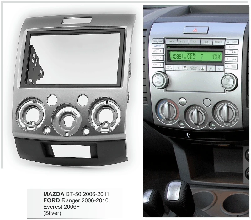 Двойной Din автомобильный комплект крепления для приборной панели Ford Ranger Everest Mazda