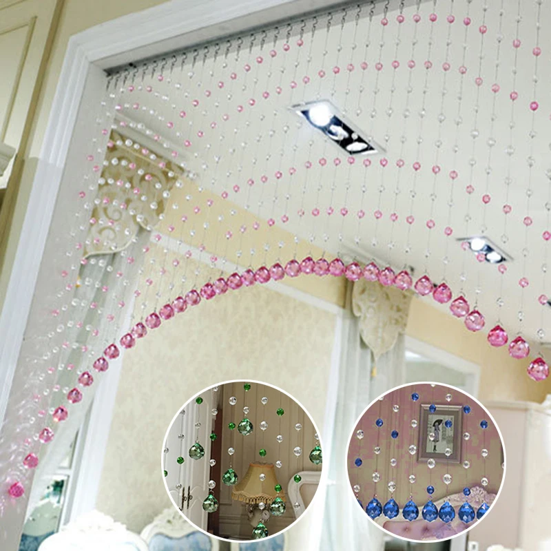1 шт. хрустальные занавески роскошные стеклянные бусины Дверная Цепочка кисточка