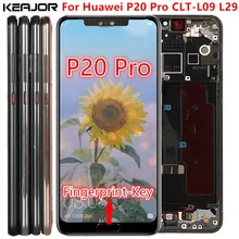 TFT Display For Huawei P20 Pro CLT-L09 Lcd Screen Tested Lcd Display+Touch Screen With Fingerprint For Huawei P 20 Pro CLT-L29