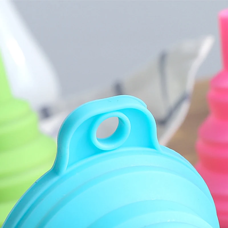 

High Quality Food Grade Silicone Gel Folding Funnel Foldable Telescopic Long Neck Funnel Liquid Filling Kitchen Tools Dropship