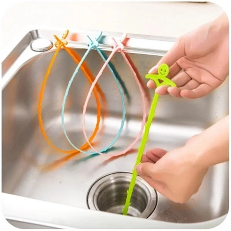 

1pc Plastic Hook Kitchen Bathroom Sink Pipe Drain Cleaner Pipeline Hair Cleaning Removal Shower Toilet Sewer Clog 51CM Long Line