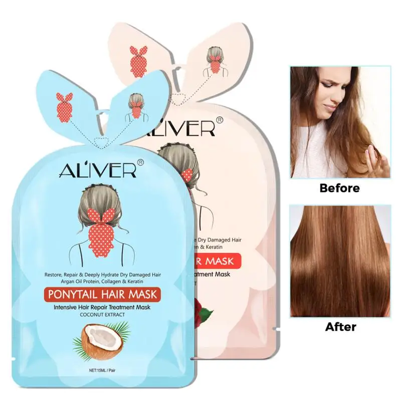 1Pcs 15ml Natural Coconut Rose Nutritious Hair Mask Deep Nourishment Membrane Repair Bifurcation Treatments Care TSLM2 - купить по