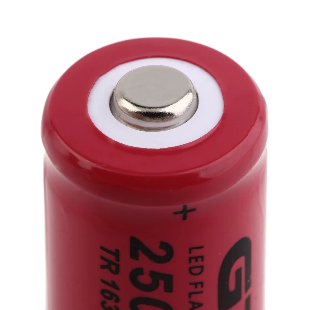 1/2/4/6/8 Red 3.4x1.6cm 16340 2500mAh 3.7V Li-ion Batteries Replace For CR123A CR17345 K123A VL123A DL123A 5018LC SF123A EL123AP |