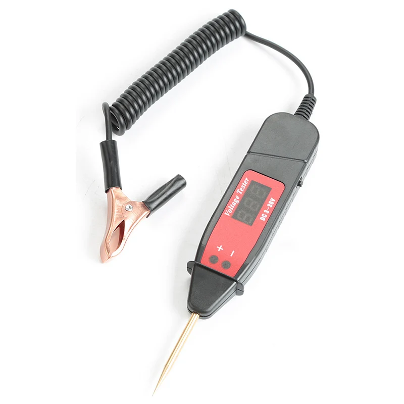 

Car Tester Digital Display LCD Electric Voltage Test Pen Probe Detector LED Light DC 3-36V Tester Car Breakdown Repair Tool