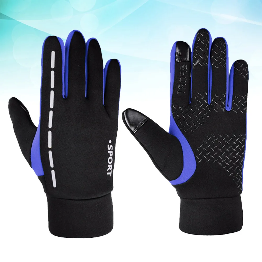 

1 Pair Waterproof Warm Anti-Slip Windproof Breathable Screen Touch for Hiking Camping Cycling Skiing (Red, Size)