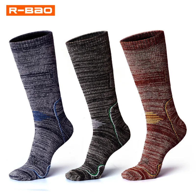 R-BAO, зимние теплые спортивные носки для мужчин, уплотненные, Аляска, махровые, термо-носки для катания на лыжах, уличные, теплые, зимние, походные, спортивные