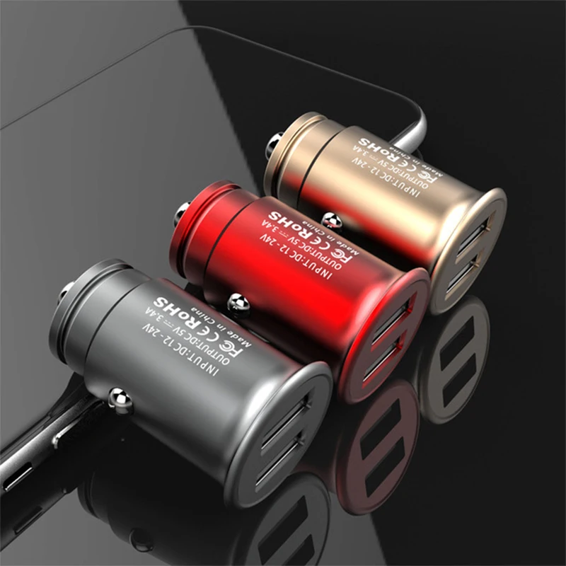 Автомобильное зарядное устройство из цинкового сплава полностью металлическое