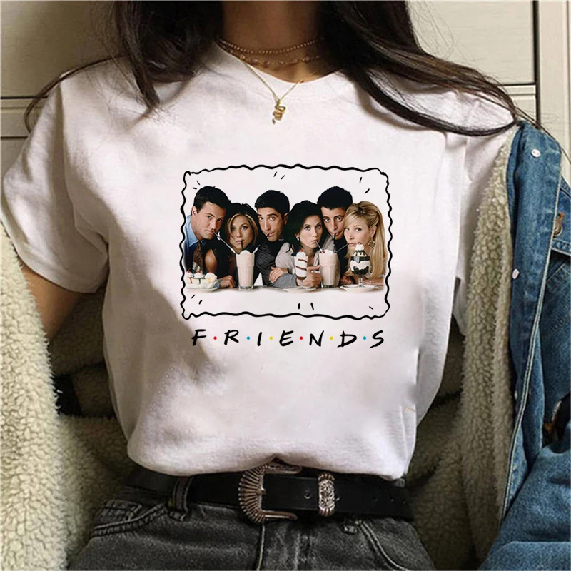 

Old Friends Tv Show Tshirt Women T-shirts Tops Femme Clothes Female T-shirt Harajuku Summer 90s Tshirt Streetwear T-shirts