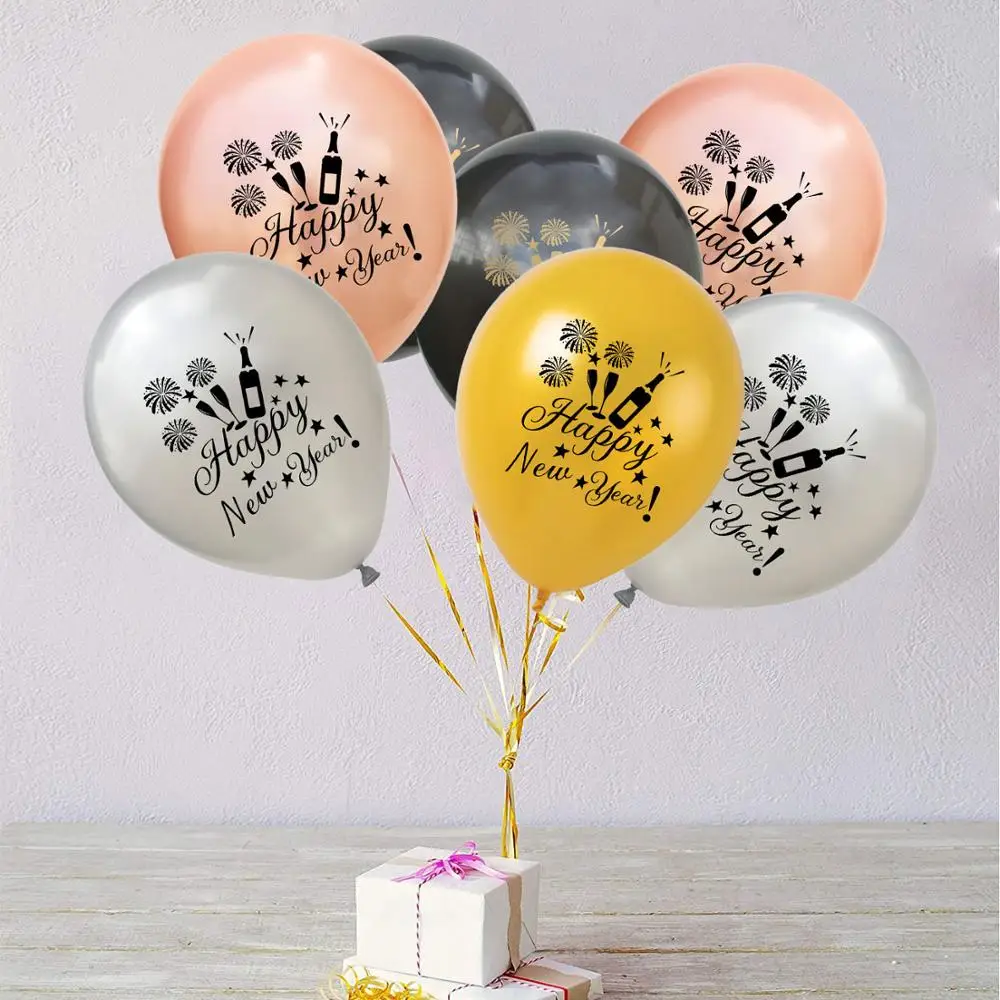 

New Year Party Christmas Festival Decorations 2021 Balloon Happy New Year Confetti Latex Balloon Spring Festival Decor For Home