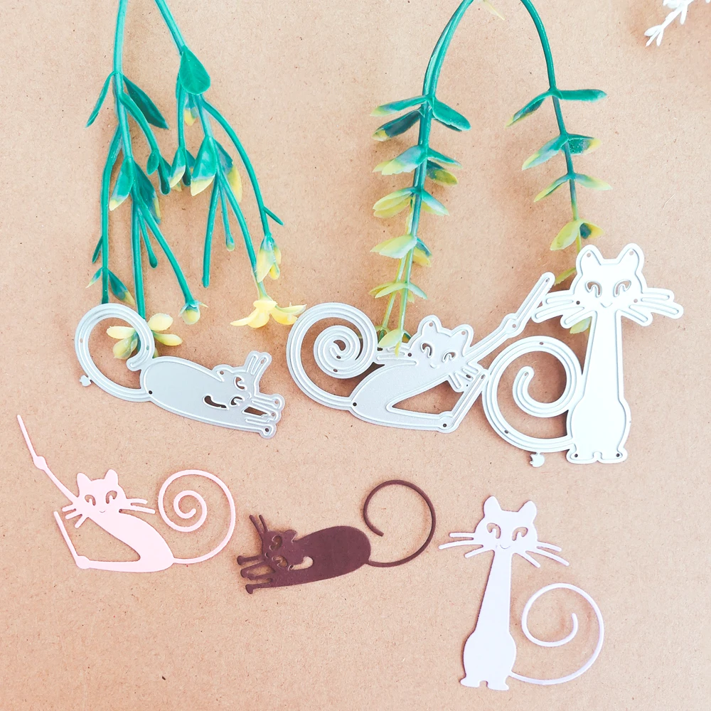 Кошечка из трех симпатичных кошек декоративная металлическая пресс форма нож