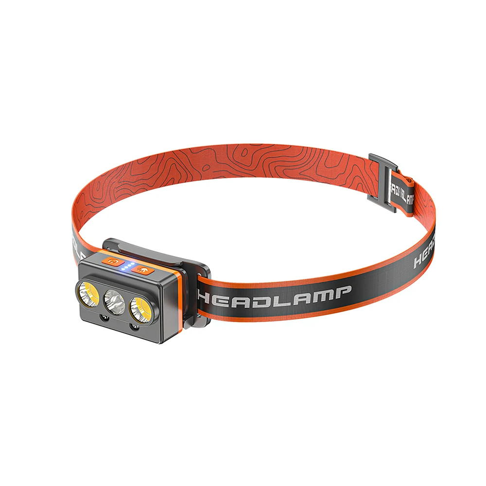 

ABS Headlight with XPG + COB Light Beads 7 Gears Head Flashlight with 1500mah Built-In Battery Waterproof Headlamp