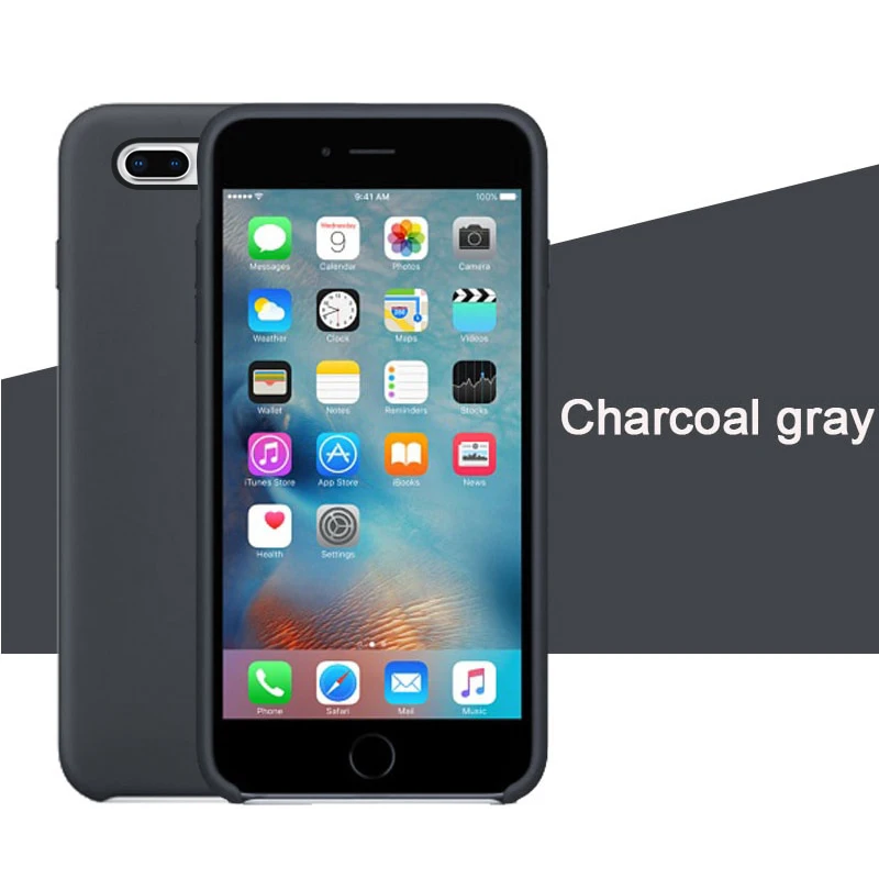 Charcoal gray Роскошный силиконовый чехол для iphone 7 8 6S 6 Plus 11 Pro X XS чехол для MAX XR на Apple iphone 7 8 plus X 10 чехол официальный - Цвет: Charcoal gray