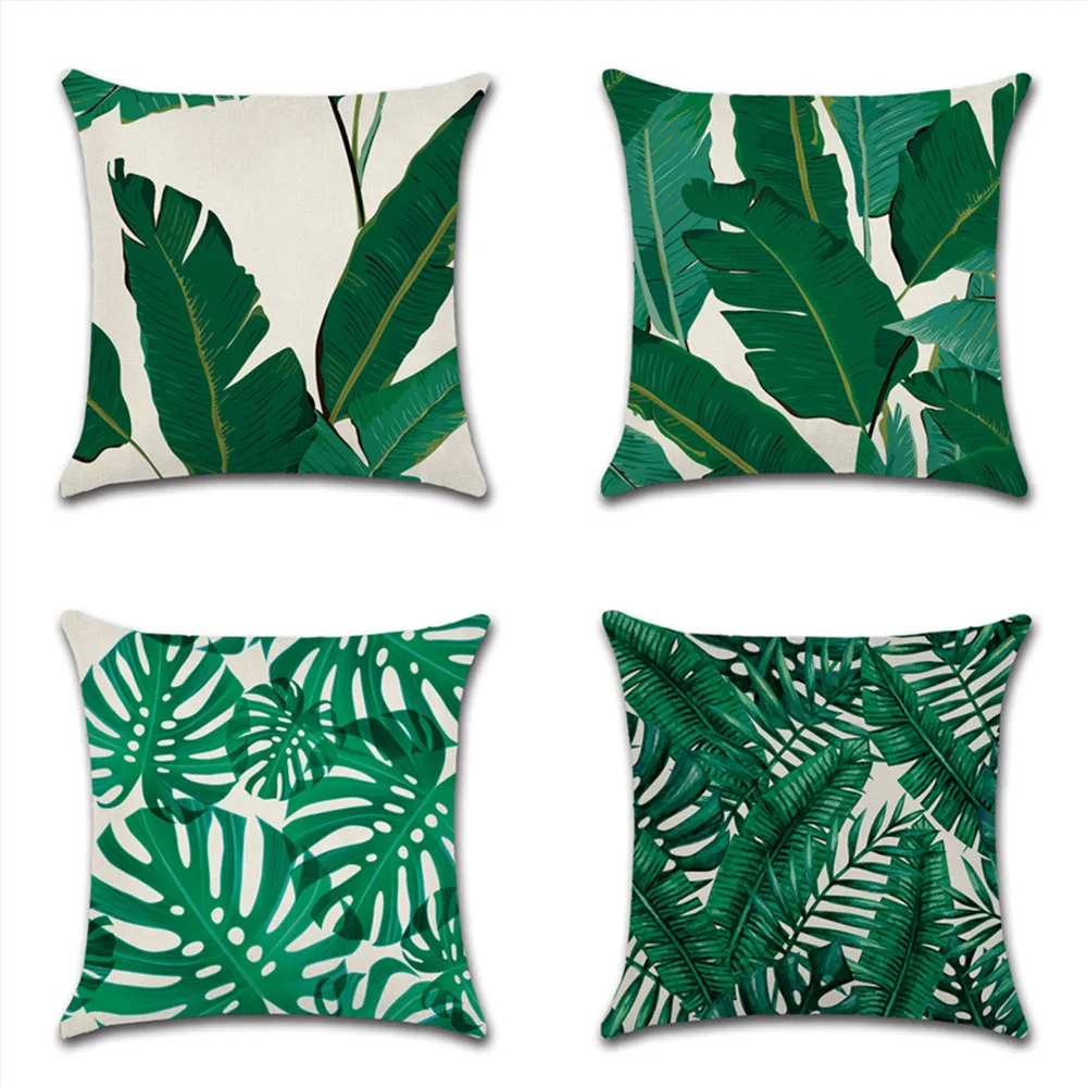 

Тропический чехол для дивана, декоративная подушка в виде листа банана, зеленых растений, летний домашний декор для автомобиля