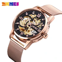 skmei brand automatic mechanical watch mens luxury quartz wrist watches hollow design waterproof sports gold erkek kol saati