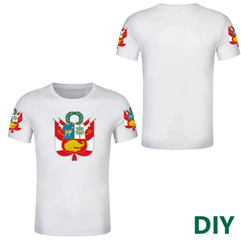 

Peru T Shirt Free Custom Country Peruano Spanish Text Personalise Tee Shirts DIY Peruvian Jersey