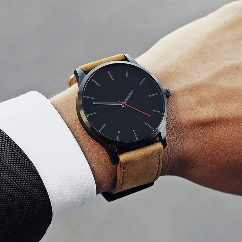 

Men's Watch Sports Minimalistic Watches For Men Wrist Watches Leather Clock erkek kol saati relogio masculino reloj hombre 2020