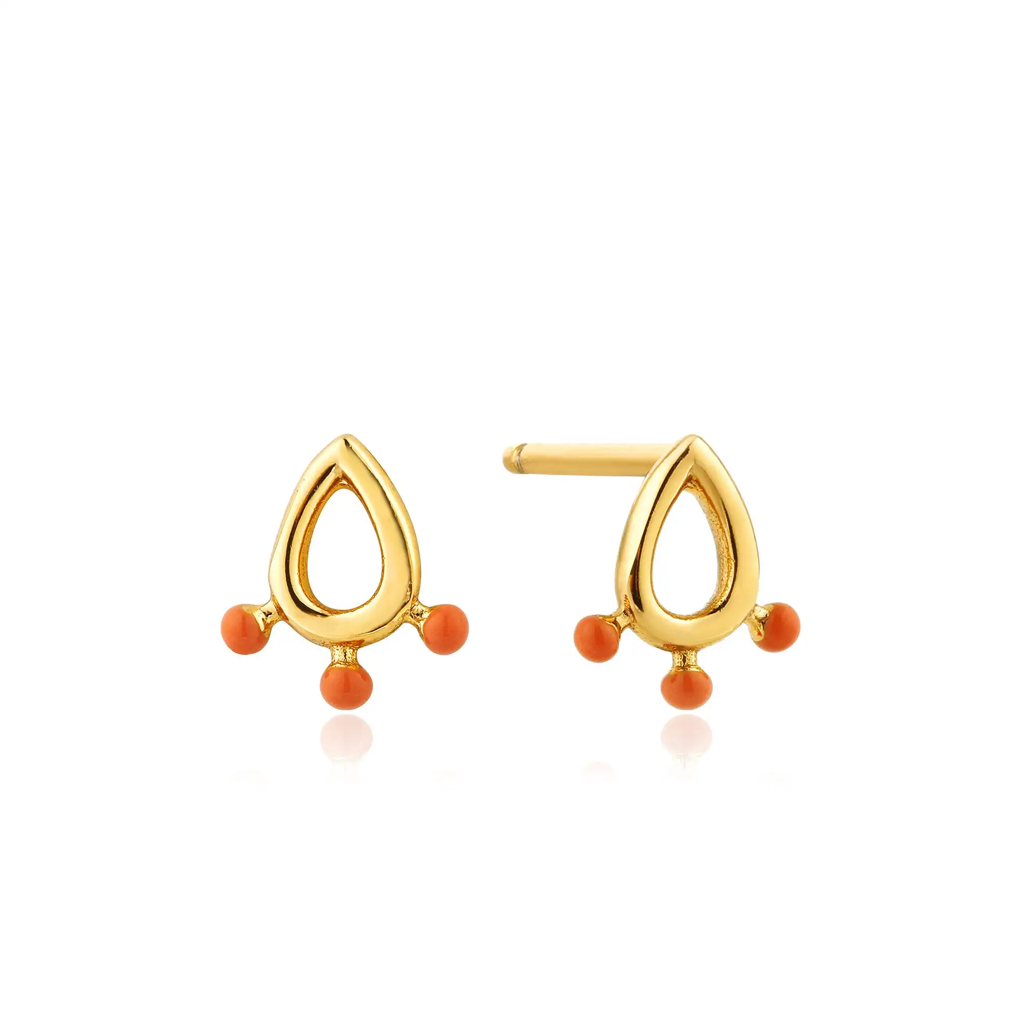 

Gold Dotted Raindrop Circle Stud Enamel Earrings For Women Teens Bohemia Luxury Quality Designer Jewelry Korean Brinco Gift