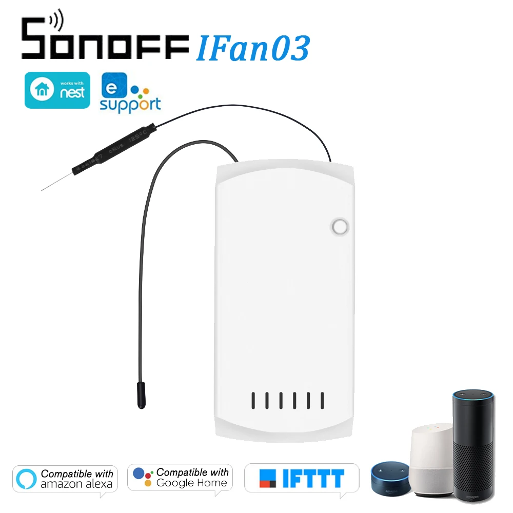 SONOFF IFan03 потолочный вентилятор управления Лер умный переключатель WiFi светильник