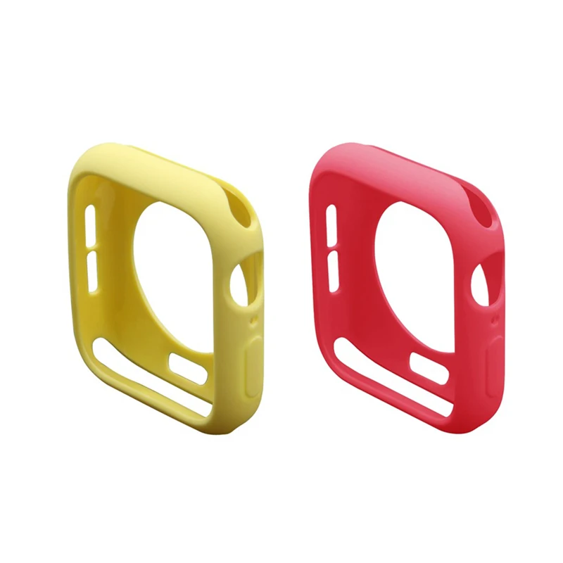 Чехол для часов Apple Watch 42 мм, 38 мм, 40 мм, 44 мм, мягкий силиконовый чехол из ТПУ для iwatch Series 4, 3, 2, 1, чехол ярких цветов - Цвет: Yellow and Red
