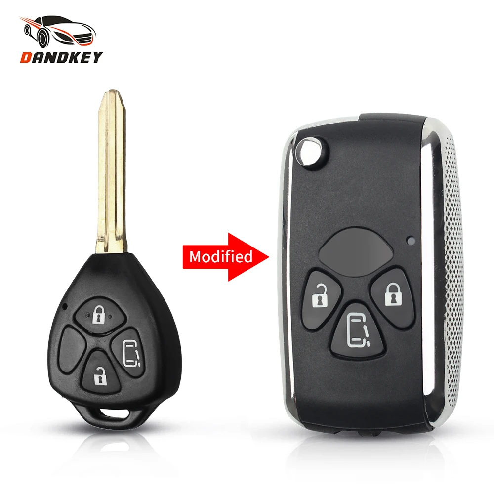 Dandkey 3 кнопки флип модифицированный пульт дистанционного ключа для Toyota Corolla RAV4 Yaris