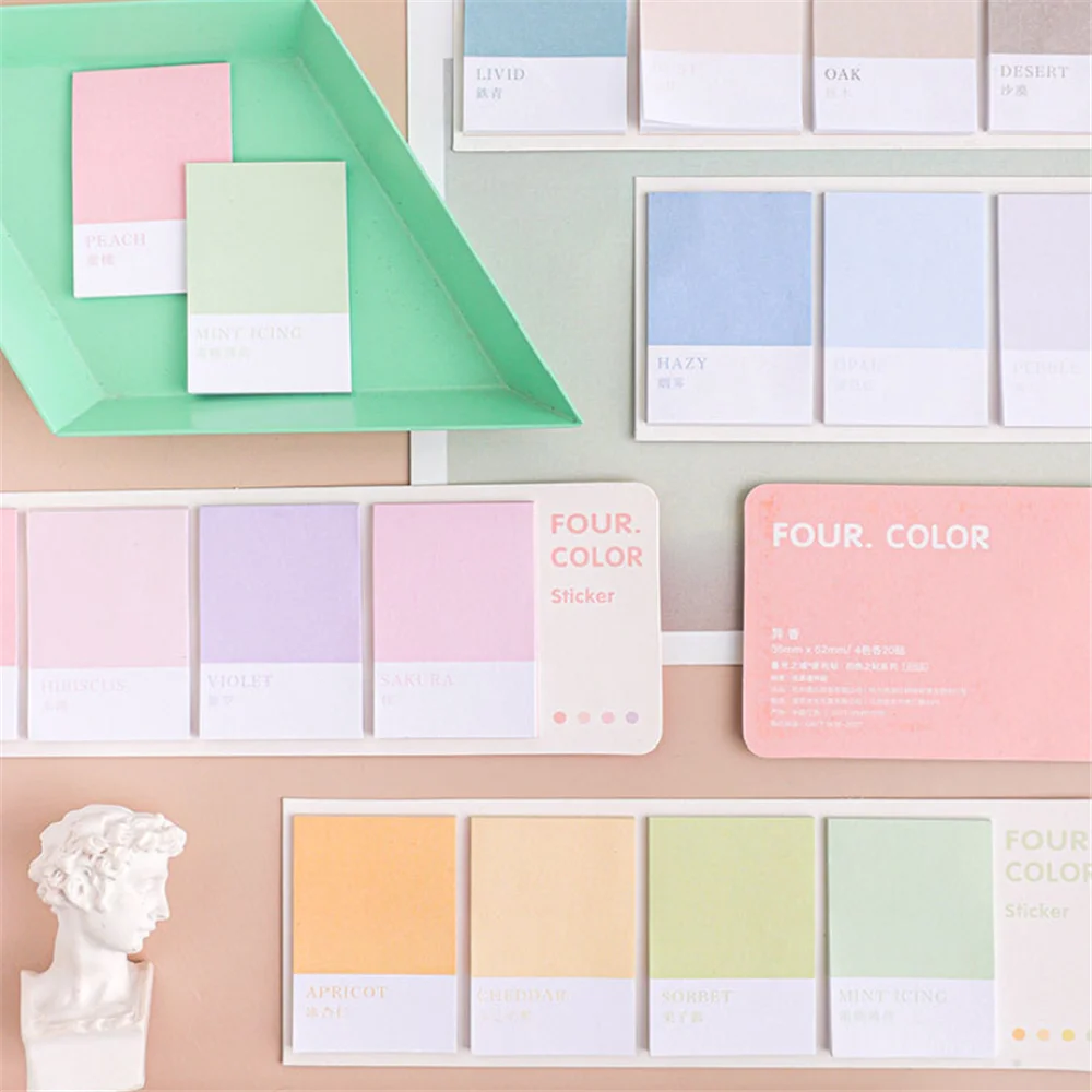 80 шт. креативные Четырехцветные блокноты для записей| |