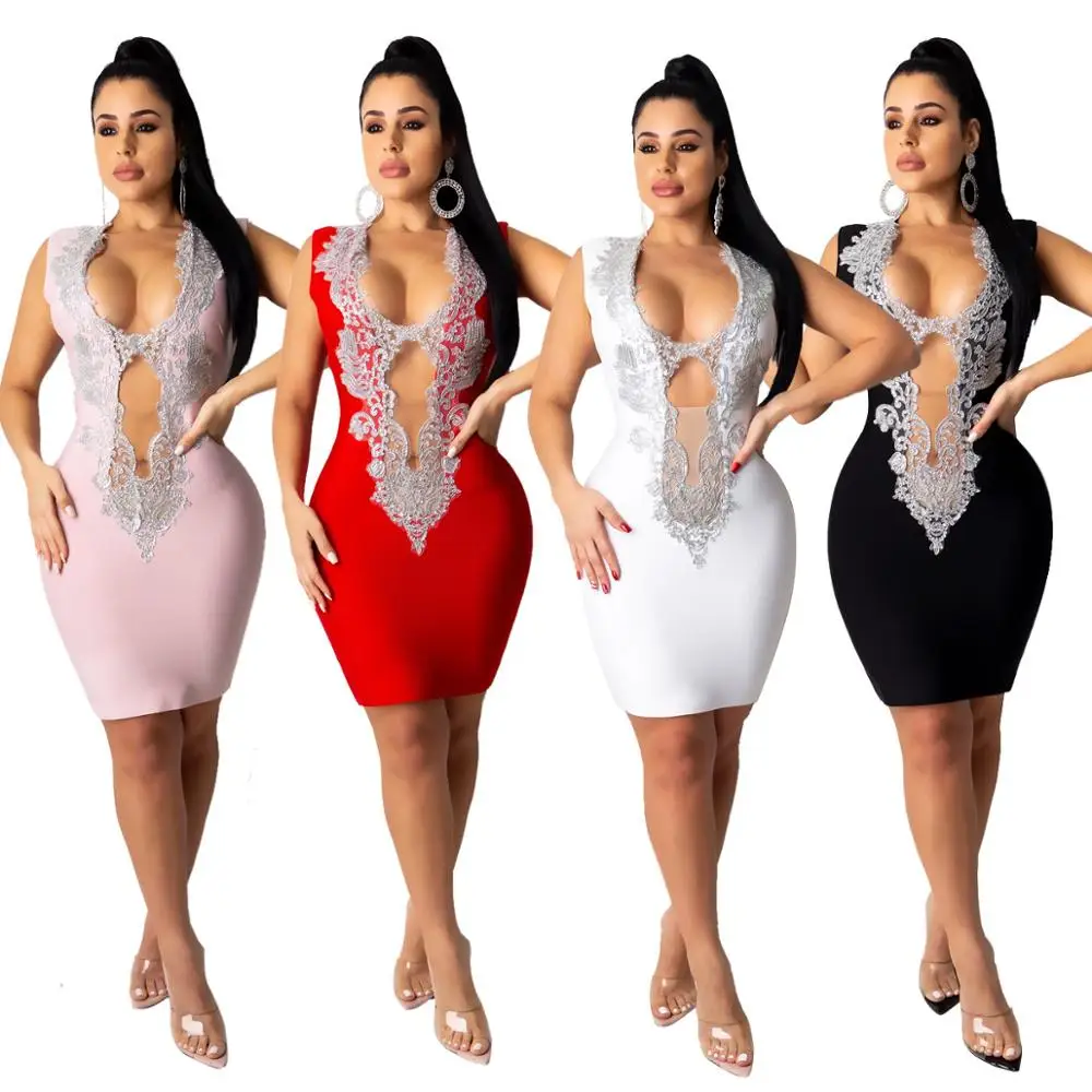 

Летнее сексуальное женское мини-платье с вырезами, Клубная одежда, облегающее платье, новое женское облегающее платье с V-образным вырезом