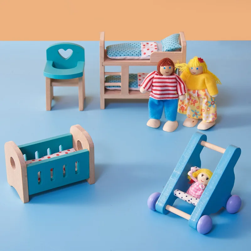 

Wooden Delicate Dollhouse Furniture Toys 1:12 Miniature for Kids Pretend Play Room Children Educational Toy House Accessories