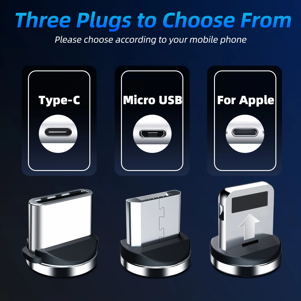 Магнитный кабель anmon Type C Micro USB зарядный вращающийся на 540 градусов провод Usb 1 м 2 3 в