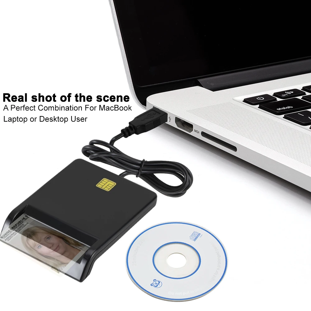 Считыватель смарт-карт с USB SIM IC/ID EMV SD TF MMC для Windows 7 8 10 Linux 7816 | Безопасность и защита