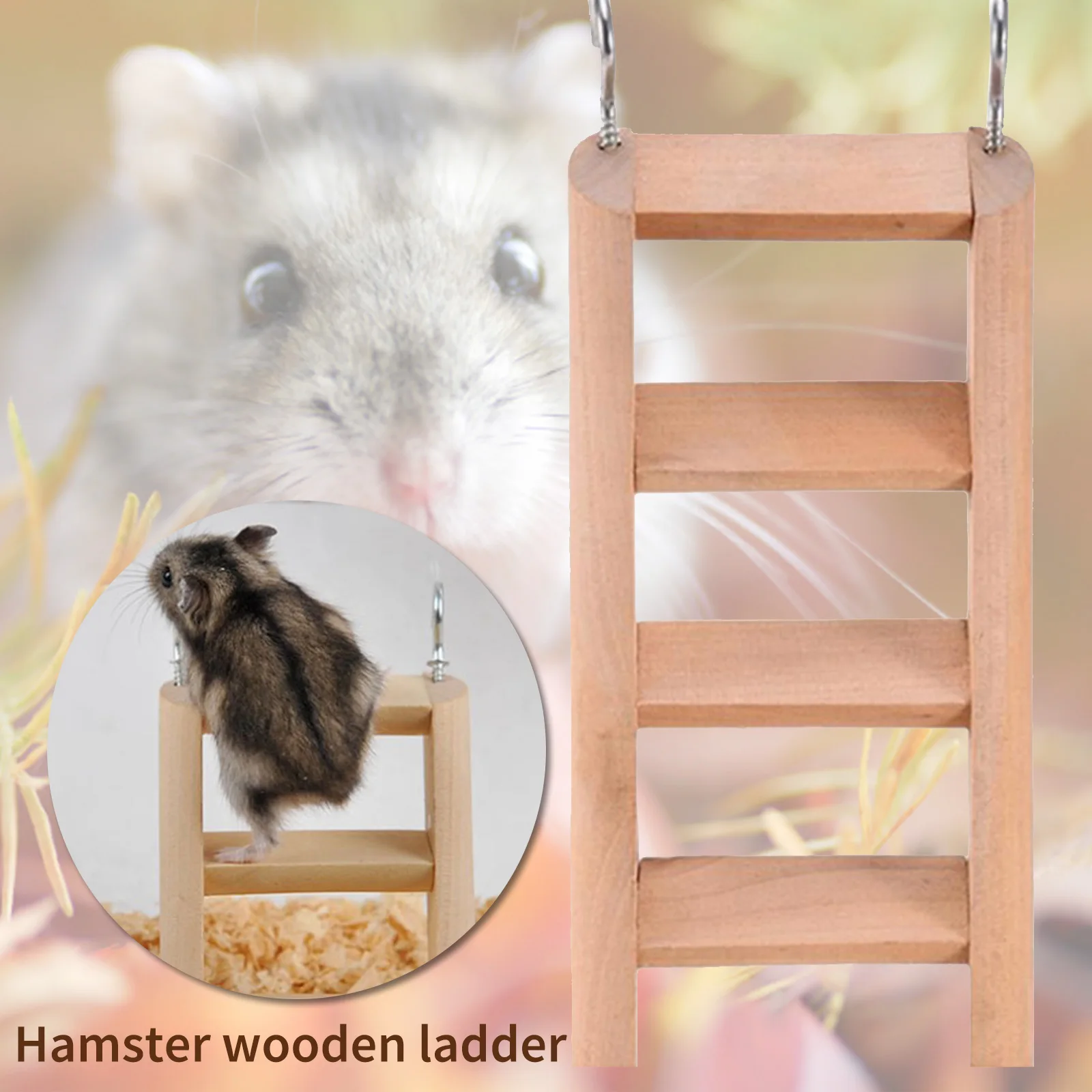 Wooden Hamster Ladder Playground Activity Toy Hanging for Wood Cage Pets Small Animal Climbing Accessories | Дом и сад