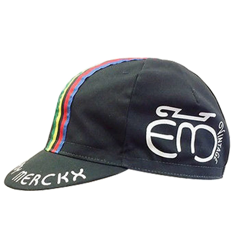 Винтажная велосипедная шапка Eddy Merckx белая/черная один размер подходит для