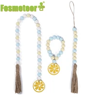 fosmeteor new hanging beads wooden lemon twine tassel creative color wooden bead string childrens home decoration pendant toy
