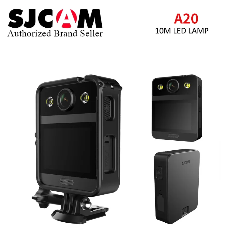 للبيع الأصلي SJCAM A20 الجسم كاميرا يمكن ارتداؤها 10 متر ليلة عرض الدوران شاشة تعمل باللمس مسجل إنفاذ القانون كاميرا فيديو صغيرة كاميرا رياضية DV