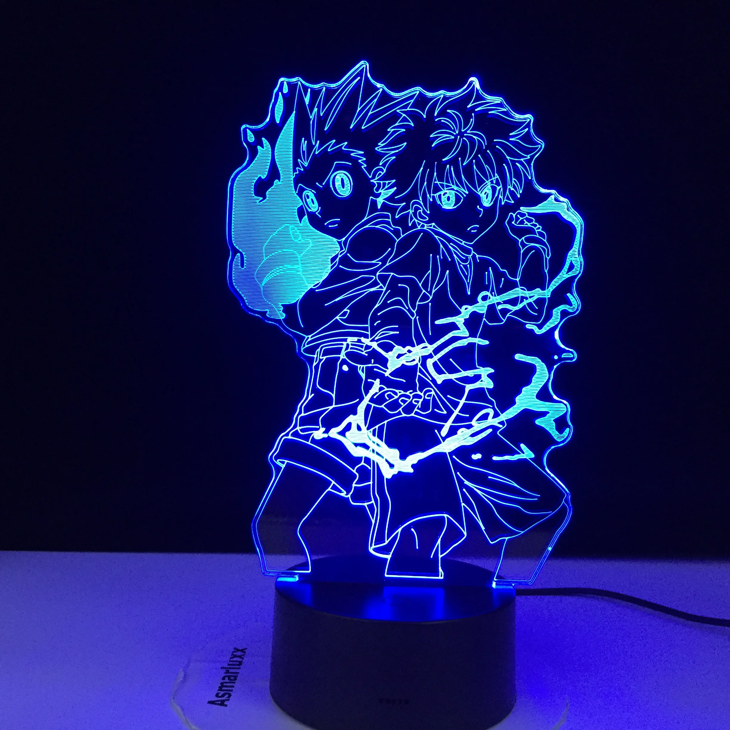 Hunter X аниме 3D светильник светодиодный ночной Светильник Killua Zoldyck Сапожки в стиле