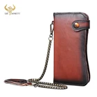 Роскошный модный бумажник из натуральной кожи известного бренда Dargon Emboss с железной цепочкой, органайзер, кошелек, Длинный кошелек, дизайнерский клатч 1088