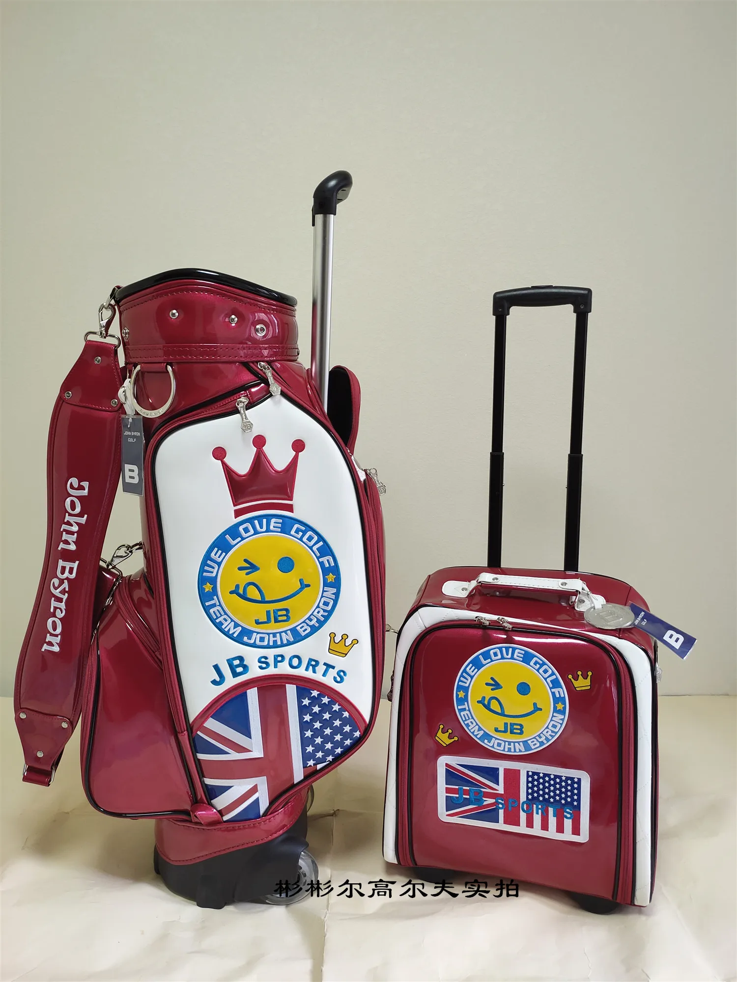

JB sports golf bag full crystal material ladies wheeled trolley bag golf bag women 골프백