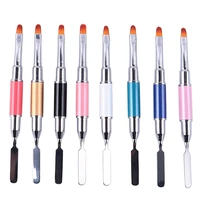 8pcs nail art gel pen dual use painted phototherapy pen gel pen double headed nail pen embossing stick nail brush