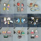 Отличные наборы эмалевых штифтов! Ретро игровая машина лента Ежик астронавт космонавт океанская Акула броши значки нагрудные знаки