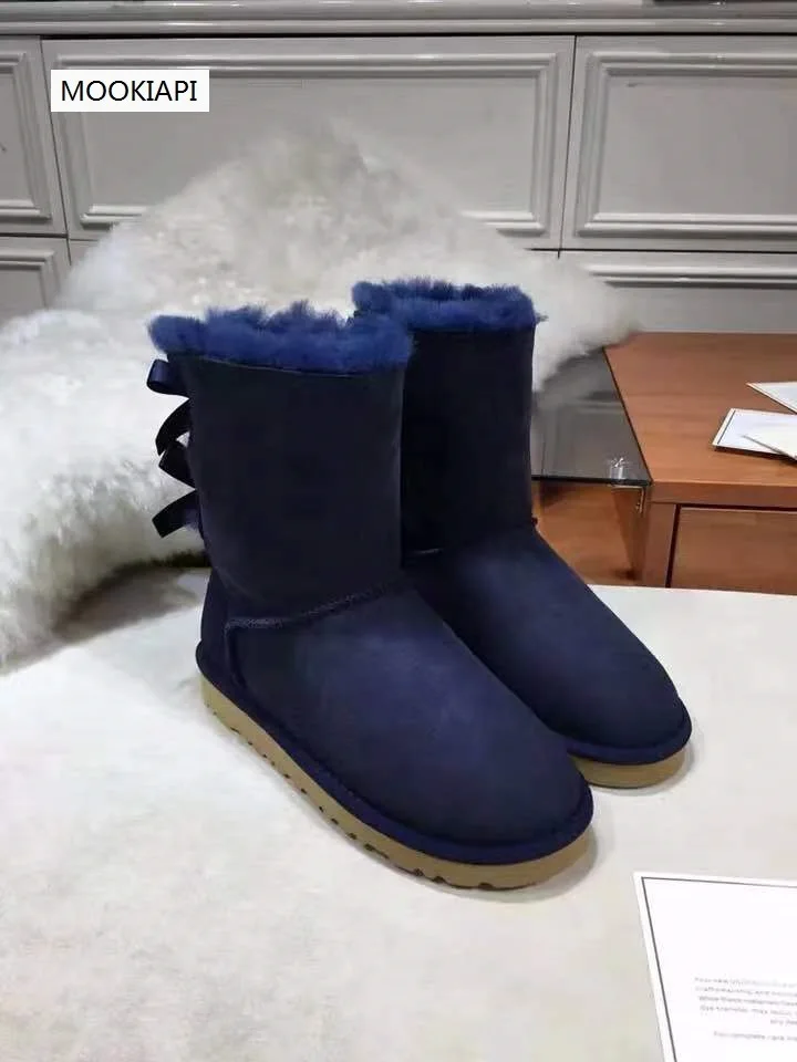 

In 2019, top quality women's snow boots, real sheepskin, 100% natural wool, four colors, laced women's shoes, free delivery