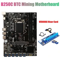 b250c btc mining motherboardver006c riser card 12xpcie to usb3 0 gpu slot lga1151 support ddr4 ram desktop motherboard