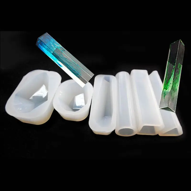 

6 Pcs/set Crystal Epoxy Mold Cut Surface Stone DIY Handmade Pendant Jewelry Decoration Making Silicone Mould